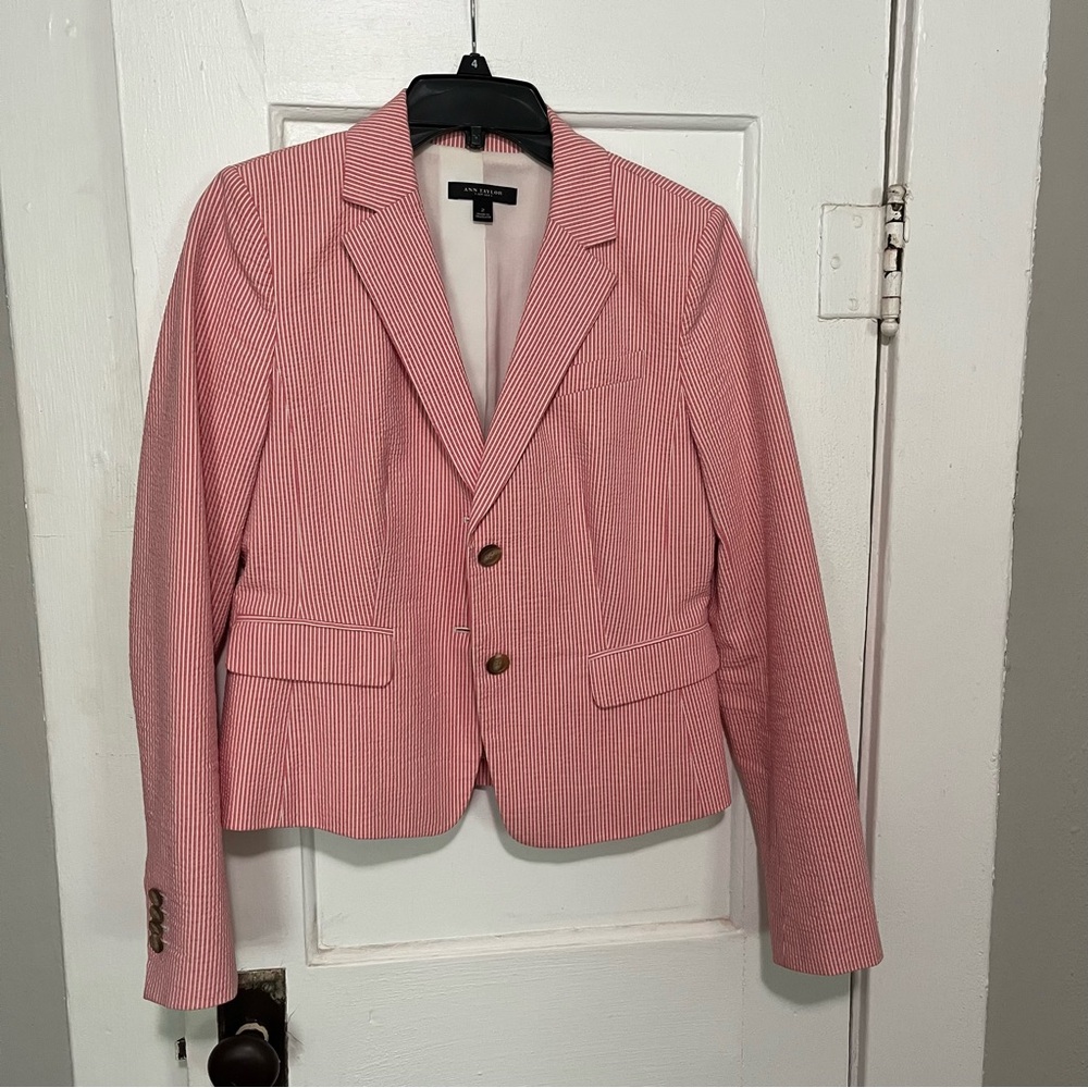 Ann Taylor Women's Pink Striped Blazer